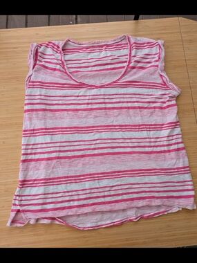 GAP Maternity Pink and White Striped Summer Tee